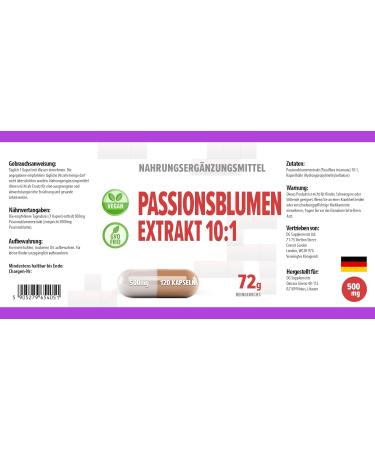Hepatica Extrait de fleur de la passion (Passiflora Incarnata) 10:1 | 5 000 mg quivalent | 120 capsules v g taliennes | Soutien la relaxation et au sommeil hautement dos | Test en laboratoire | - Buy Online on GoSupps.com