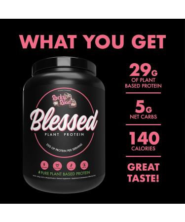 Blessed Vegan Protein Powder - Plant Based Protein Powder Meal Replacement Protein Shake 23g of Pea Protein Powder Dairy Free Gluten Free No Sugar Added 30 Servings (Rocky Road) Rocky Road 30 Servings (Pack of 1) - Buy Online on GoSupps.com
