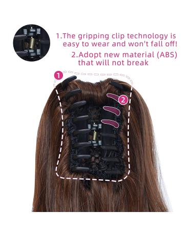 Clip in Ponytail Extension Wavy 14 Synthetic Black Hair - Women's Hairpiece in Various Styles and Colors - Buy Online on GoSupps.com