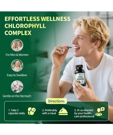 Lukaree Chlorophyll Herbal Complex Capsules, 60 Vegan Chlorophyll Capsules for Detox, Digestion, Gut & Skin Health, Energy & Immune Support, Long-Term Freshness & Well-Being Chlorophyll Capsule 60PCS - Buy Online on GoSupps.com