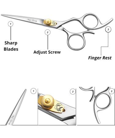 Hair Cutting Scissors Haircut Shears Professional Barber Hair Trimming Razor Edge Scissor Japanese Stainless Steel 6.5 inch for Hairdressing Home Salon - Buy Online on GoSupps.com