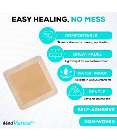 MedVanceTM Silicone Bordered Foam Dressing (6x6, 10 Pack) - Buy Online on GoSupps.com