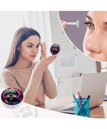 Shih Tzu Dog Contact Lens Case with Mirror | Cute Portable Eye Lens Box Travel Kit - Buy Online on GoSupps.com