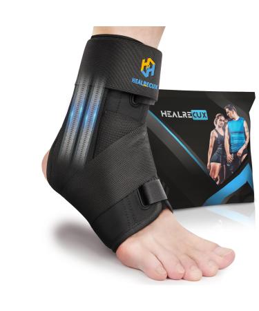 Ankle Brace for Sprained Ankle Upgraded Lightweight Lace-Free Ankle Support for Women Men Metal Springs Splint Ankle Stabilizer Brace for Basketball Volleyball Tennis Sports Medium