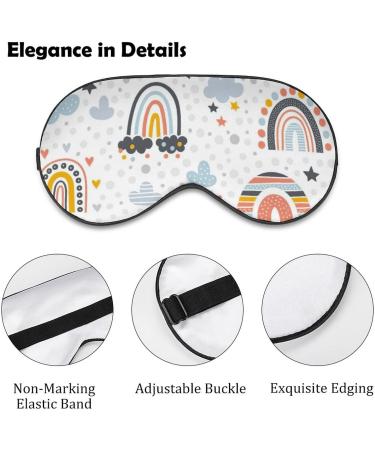 Boho Rainbow Colorful Dots Sleep Mask with Adjustable Elastic Strap - Perfect for Yoga, Travel, and Nap - Blackout Eye Cover for Men and Women - Buy Online on GoSupps.com