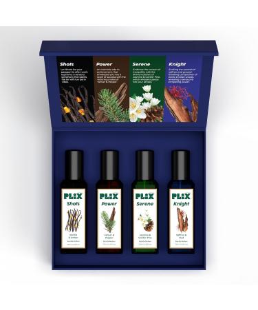 PL.IX - THE PLANT FIX Aura Perfume Set 4 * 20 Ml With Serene Shots Knight Power Premium Luxury Long Lasting Fragrance Gift Set Combo Pack Of 4 Travel Friendly - Fresh For Unisex