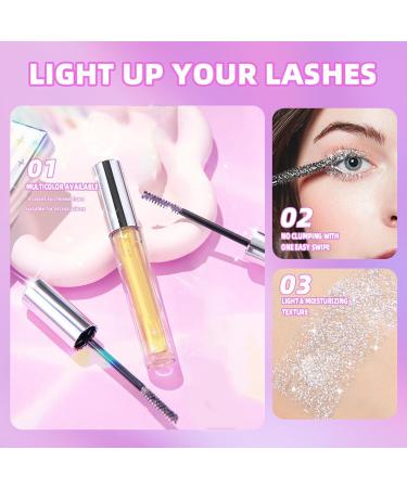 Glitter Mascara Volume UP Mascara Shiny Glitter Mascara Thick Mascara Luxury Stain Resistant Long Lasting Mascara Waterproof Mascara for Women Girls - Buy Online on GoSupps.com