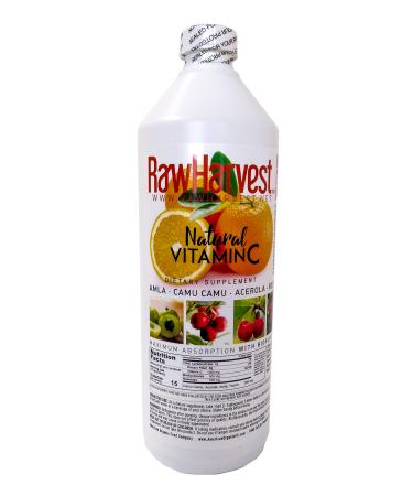 Raw Garden Natural Liquid Vitamin C with Rose Hip Amla Camu Camu Acerola 1 Pack 25 OZ Plastic Bottle 25 Fl Oz (Pack of 1)