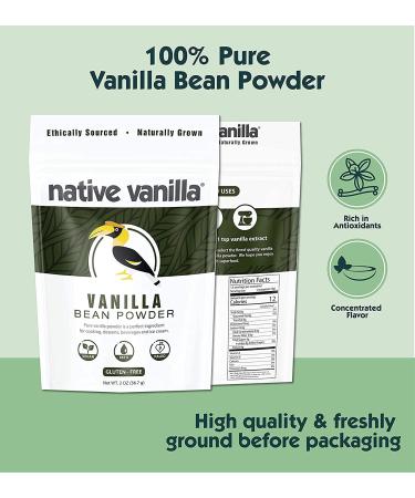Native Vanilla Powder  Premium Gourmet 100% Pure Ground Vanilla Bean Powder  For Chefs and Homemade Baking  Ice Cream  Coffee (0.5 Ounce (Pack of 2)) - Buy Online on GoSupps.com