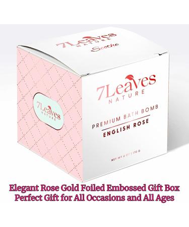 7Leaves Nature English Rose Premium Bath Bomb 6oz - All-Natural Fizzies for Moisturized Skin, Relaxing Bubble Bath - Gift Idea for Birthday, Mothers Day, Valentines, Anniversary, Christmas - Buy Online on GoSupps.com