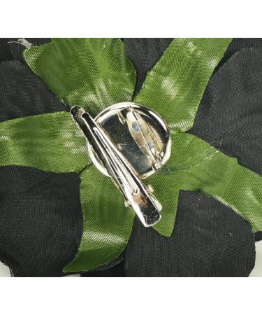 Black Flower Rose Hair Clip | Floral Barrette for Women & Girls | Brooch Pin | Birthday & Christmas Gift - Buy Online on GoSupps.com