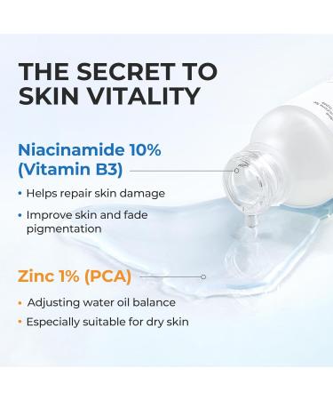 Niacinamide 10% + Zinc 1% Serum for Face Anti Aging Hydrating for Moisturize Skin Oil Control Pores Reducer Reduces Skin Dullness Niacinamide Face Serum for Women and Men - Buy Online on GoSupps.com