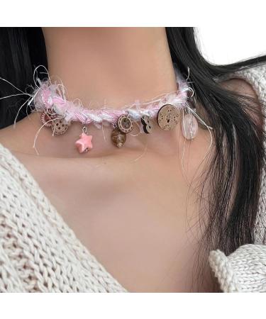 Vsilay Fashion Trend Plush Butterfly Star Pendant Collarbone Chain - Adjustable Sweater Chain for Niche Temperament & Style - Buy Online on GoSupps.com