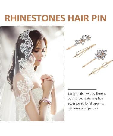 ifundom 16 Pairs rhinestone hair clip bobby pin Hairpin for Women rhinestone hairpins rhinestone barrette hair styling jewelry hair clamps barrettes round rhinestones bride zinc alloy - Buy Online on GoSupps.com