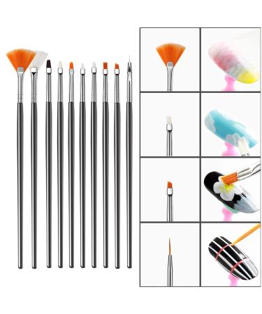 15-Piece Nail Art Set | UV Gel Acrylic Brushes & Dotting Tools for DIY Nail Designs - Buy Online on GoSupps.com