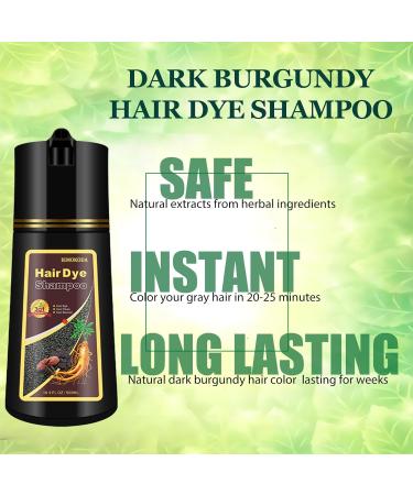 Dark Red Wine 3 in 1 Hair Dye Shampoo for Gray Hair - Herbal Instant Red Color Ammonia & Paraben Free Long Lasting - 500ml - Buy Online on GoSupps.com