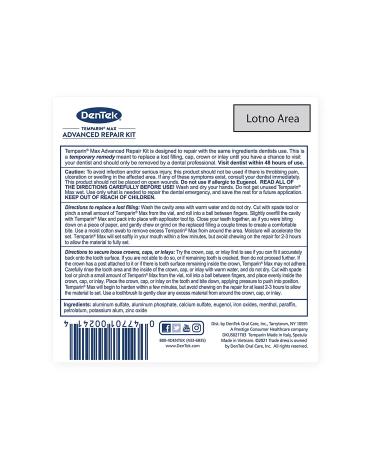 DenTek Temparin Max Caps & Fillings Repair Kit - Pack of 4 (0.0733 oz) - Buy Online on GoSupps.com