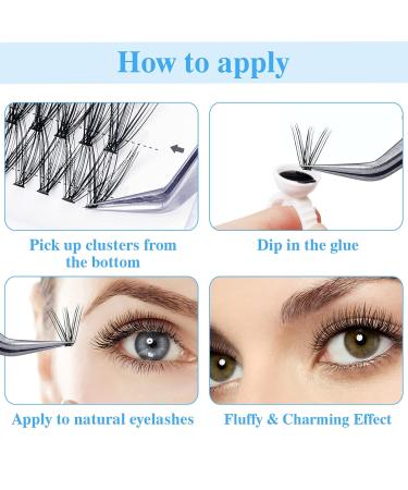 Shop Gemerry Eyelash Extensions: DIY Single Clusters 10D 20D 30D 40D - Volume Lifting for Home Use - 8-14 Mix 0.07D Curl - Buy Online on GoSupps.com