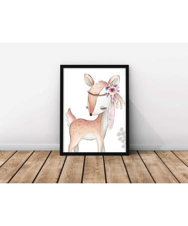 Baby Forest Animals Girl Set - Set of 3 DIN A4 Posters for Children's Room Decor - Cute and Whimsical Wall Art Prints - P34 - Buy Online on GoSupps.com