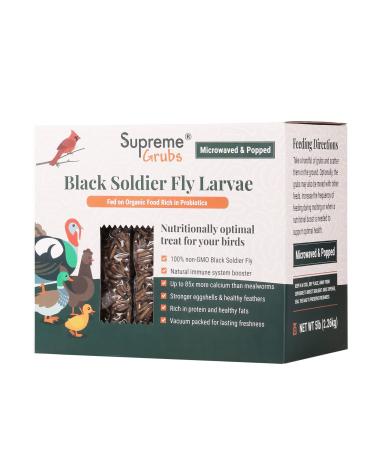 Supreme Grubs -Natural Black Soldier Fly Larvae for Chickens, 85X More Calcium Than Mealworms-High Protein Grub Food Chicken Treats for Hens, Probiotic-Rich Chicken Feed and Calcium-Dense Bird 5.5 Pound (Pack of 1)