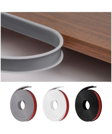 flintronic 5m*20mm U-Shape Flexible Furniture Edge Banding Baby Safty Baby Edge Protector Self Adhesive TPE Wood Edging Tape DIY Furniture Edge Trim for Table Cabinet Furniture Restoration Gray 5m*20mm