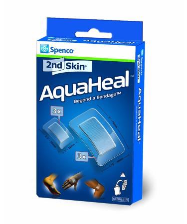 Spenco 2nd Skin Aquaheal Hydrogel Bandages Medical Mixed Size 6-Count Medical Mixed 6-Count