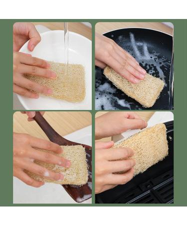 Loofah - Cleaning Dishwashing Sponge | Scratch-Resistant Loofah Dishwashing Cloth Scrub Pad for Plates Cookware Dishes Rowces Square Loofah-lanyard - Buy Online on GoSupps.com