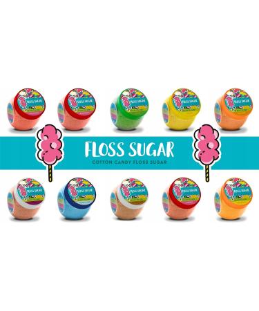 Floss Suger - Cotton Candy Sugar (10 Natural Flavors & Colors) - 1kg: Apple Pi a Colada Cherry Lemon Bubble Gum Cola Raspberry Sugar Machine Sugar - Buy Online on GoSupps.com
