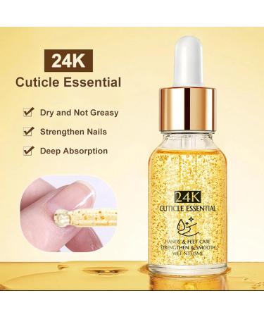 24K Gold Leaf Cuticle Oil Moisturizing Oil for Repaired Dry Damaged Cuticles Vegan Hydrating Nourishing Nail Care Nail Strengthening Oil - Buy Online on GoSupps.com