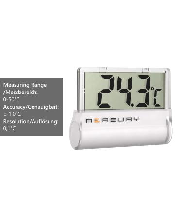 Measury Aquarium Thermometer Digital - Adhesive for Freshwater & Seawater TM11 | Accurate Temperature Readings for Aquariums - Buy Online on GoSupps.com