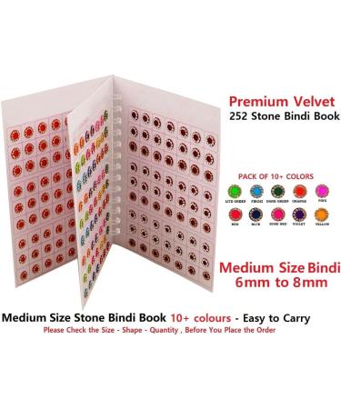 VAMA Multicolour Stone Bindi - 252 Medium Size Forehead Stickers for Ladies & Girls - Buy Online on GoSupps.com