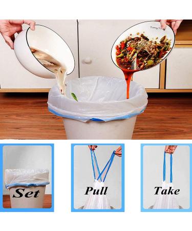 7-Almond 3-4 Gallon Drawstring Trash Bags Small Kitchen Garbage Bags Strong Small Trash Bag for Kitchen Bathroom Bedroom Office Unscented (4Rolls/White) (White) - Buy Online on GoSupps.com