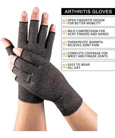 Mokigol Arthritis Gloves for Women - Pain Relief Compression Fingerless Gloves for Daily Work - Large - Buy Online on GoSupps.com