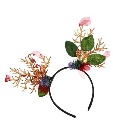 Lurrose Christmas Reindeer Antlers Headbands Branch Antler Headband Xmas Party Hair Accessories for Photo Prop