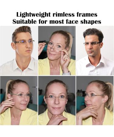 Shop Ahlma 3-Piece Anti-Blue Light Frameless Reading Glasses - Unisex Lightweight 150 Degrees - Protect Your Eyes While Reading! - Buy Online on GoSupps.com