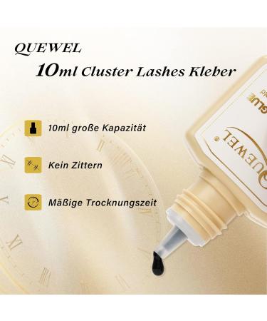 Buy QueWel Eyelash Cluster Glue 10ml | Waterproof Long-Lasting Adhesive for DIY Eyelash Extensions | No Irritation | Black Cluster Lashes Glue - Buy Online on GoSupps.com