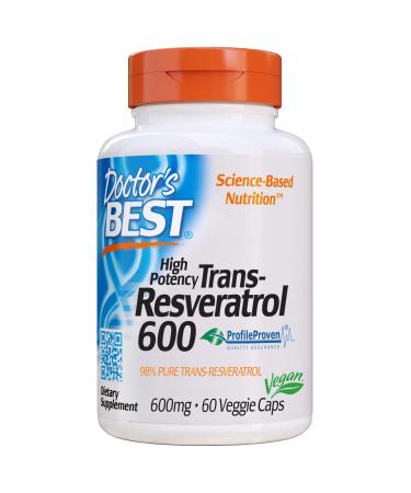 Doctor's Best High Potency Trans-Resveratrol 600 600 mg 60 Veggie Caps