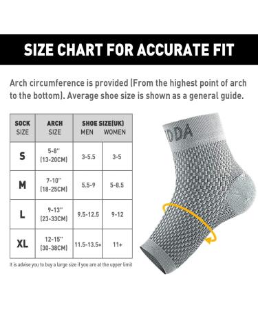 Plantar Fasciitis Socks with Arch Support - Grey (2 Pairs) | Pain Relief Compression Sleeves for Arthritis | Sports Ankle Supports for Men and Women - Buy Online on GoSupps.com