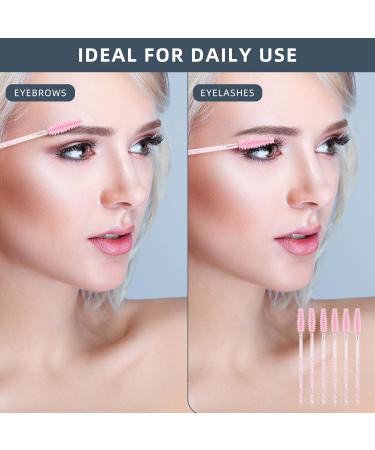 Obidodi 100 Pcs Brush Mascara Wands Eyelash Brush Pack Applicator Eyebrow Brush Eyelash Mascara Brushes for Lash Extensions Eyebrows Contouring and Makeup (Pink) 10cm/3.93inch - Buy Online on GoSupps.com
