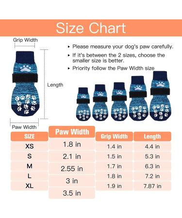 Expawlora Non-Slip Dog Socks - Soft & Breathable Paw Protection for All Dogs - Adjustable Straps & Traction Control for Wooden Floors - M Medium (4 Count) - Blue - Buy Online on GoSupps.com