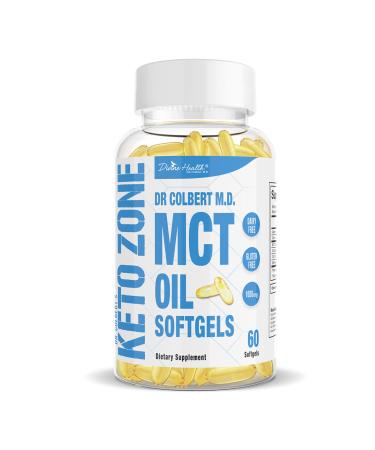 Divine Health Dr.Colbert's Keto Zone All Natural MCT Oil Softgels 1000mg from Organic Coconuts - 60 Softgels - Ketogenic Approved