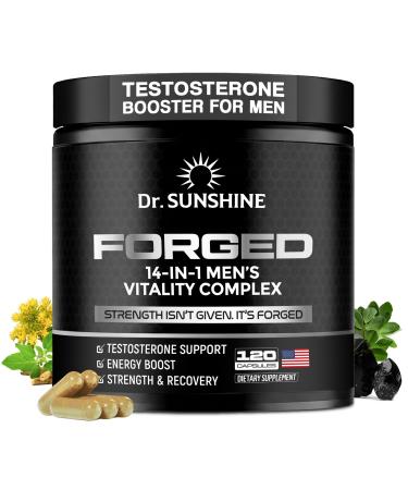 DR. SUNSHINE Forged Testosterone Supplement for Men 14 in 1 Natural Male Strength with Shilajit, Ashwagandha,Tongkat Ali-Muscle Builder Testosterone Booster for Mens-2 Month (120 Capsules)