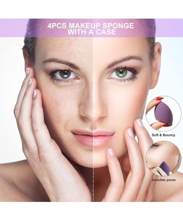 Make-Up Sponge Set - 4 Latex-Free Beauty Blenders in Morandi Purple | Dual Makeup Sponges with Holder for Flawless Foundation Application - Buy Online on GoSupps.com