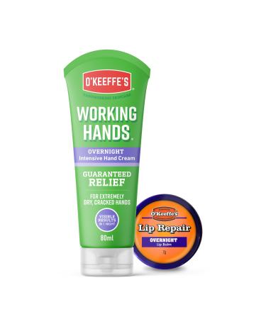 O'Keeffe's Working Hands Overnight 80ml & Lip Repair Overnight 7g (Twin Pack - Lip) 2 Piece Set Single