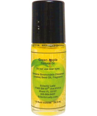 Eclectic Lady Green Apple Perfume Oil 1.0 Oz Portable Roll-On Fragrance with Long-Lasting Scent Delightful Essential Oils and Jojoba Oil For Daily Use 1 Fl Oz (Pack of 1)