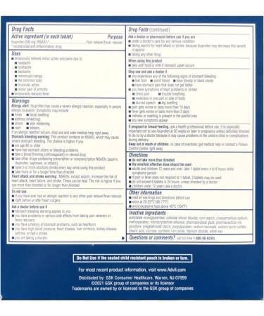 Advil Pain Reliever & Fever Reducer Coated Tablets - International Shipping Available - Buy Online on GoSupps.com