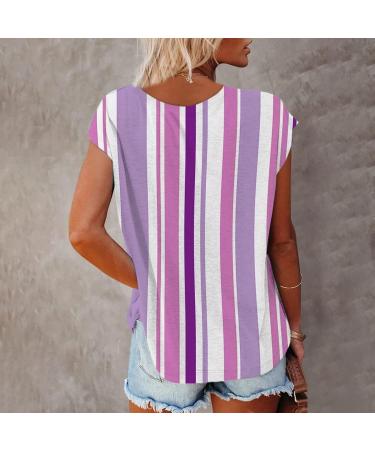 Short Sleeve T Shirts Clothing Woman T-Shirt Casual Black Clothing Top Women's Floral Pattern for Women Crop Tops Shirt Shirts Top Women's Summer Tank Top 2-purple L - Buy Online on GoSupps.com