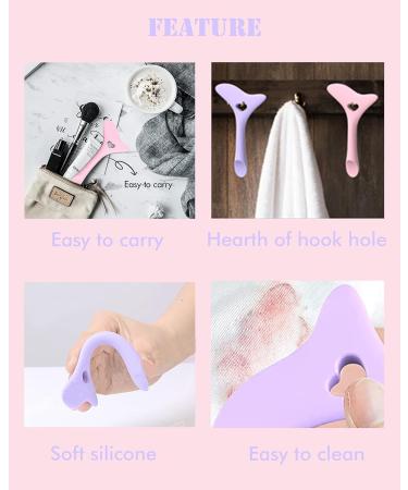 Silicone Winged Smoky Eyeshadow Applicators Plate & Cat Shape Eye Liner Guide - Purple - Buy Online on GoSupps.com