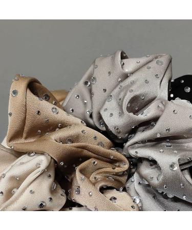 OTYOU 2 Pack Bling Hair Scrunchies - Rich Tones Elastic Hair Bands for Women Girls (Gray) - Buy Online on GoSupps.com