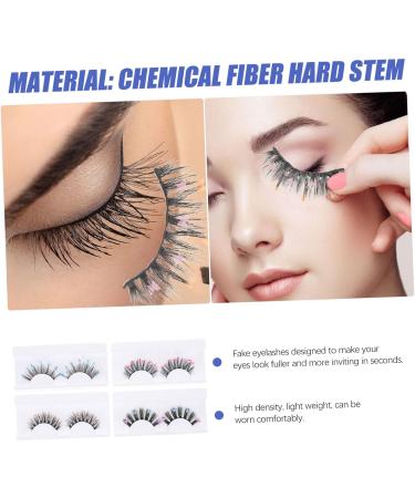 FRCOLOR 4 Pairs Sequin False Eyelashes Cosplay Lashes Soft Thick Lashes Handmade Eye Lashes Reusable Black Eyelashes False Sequins Eyelashes Chemical Fiber Flash Extend - Buy Online on GoSupps.com